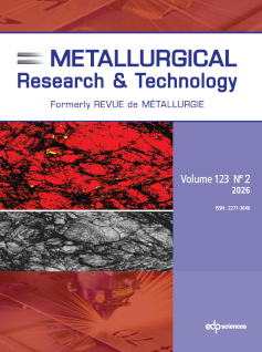 Caption of the cover : Formation of epsilon martensite in high Mn steel (© Carlo Mapelli (Dipartimento di Meccanica, Politecnico di Milano), Shahab Bazri (Dipartimento di Meccanica, Politecnico di Milano), Eugenio Longaretti and Pierluigi Longaretti (Fonderia FGS, Treviglio))